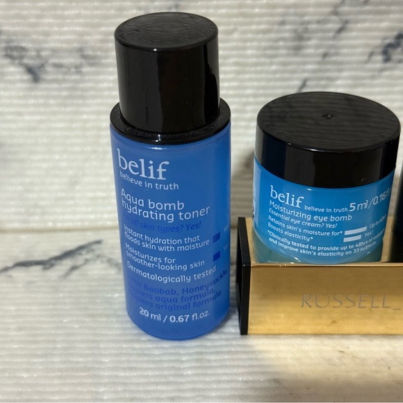 Belif K-Beauty Skincare Set: Aqua Bomb Toner, Serum & Moisturizing Eye Balm - Picture 2 of 8
